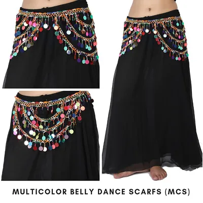 Wholesale Multi Coin Design Tribal Belly Dance Hip Scarves Mix Lot • $52.43