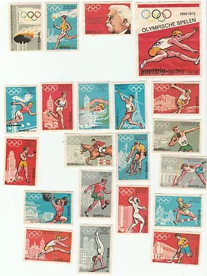 Full Set Of Olympic Games From 1896 To 1972 - Matchbox Labels (p52) • $9