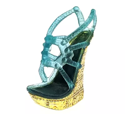 Monster High - Frankie Stein - 13 Wishes - Left Blue Gold Heel Sandal Shoe Only • $8.49