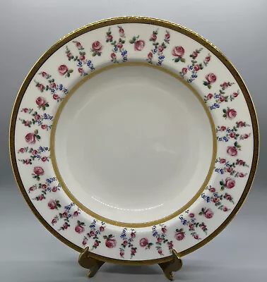 Tiffany Co Minton Gold Rimmed Soup Bowls Flowers Roses Floral H808 • $155