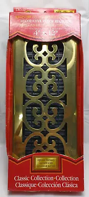 Floor Register Vent Decor Grates Classic Collection Plated Brass Scroll 4  X 12  • $12.73