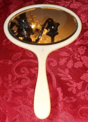 Vintage French Celluloid Beveled Hand Mirror • $15