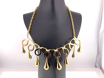 Vintage 1950s Signed Napier Runway Statement Couture Charm Necklace Mid Modern • $150