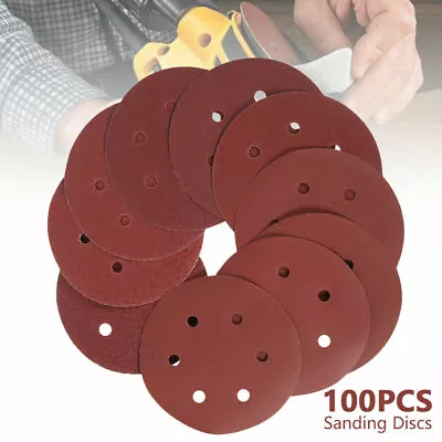 100X 150mm Sanding Discs Sandpaper 6 Holes 40-2000 Mixed Grit Orbital Sander Pad • $26.98