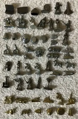 Lot Of 56 Vintage & Modern Monopoly Tokens Characters Silver Pewter & Gold Tone • $15.99