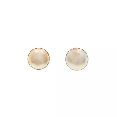 Authentic K18YG Mabe Pearl Earrings  #260-004-579-5688 • $194.04