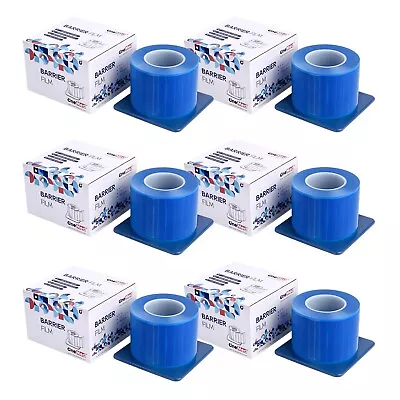 6 Rolls Blue Dental Medical Barrier Film Tape Adhesive Roll-7200 Sheets 4  X 6  • $59.39