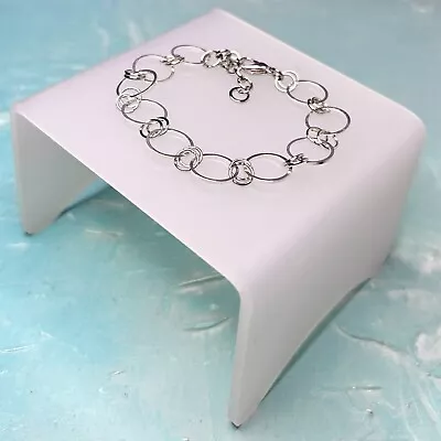 Silver Circle Link Bracelet - New With Tags Handmade Original Design • £7.99