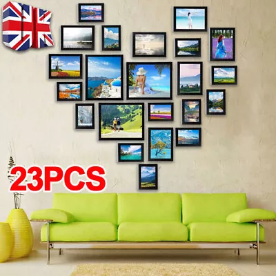 23Pcs/Set Photos Multi Picture Frame Collage Aperture Memories Wall Decor Black • £20.75