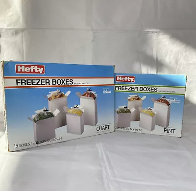 Vtg Hefty Freezer Box Quart And Pint Size 15 Count New In Box • £22.38