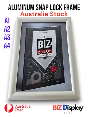 A1 A2 A3 A4 Aluminum Snap Poster Lock Frame Sign Holder Wall Mount Silver • $14