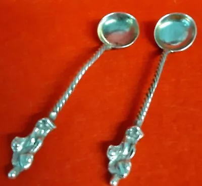 A Pair Of Victorian Silver Salt Spoons. • £20