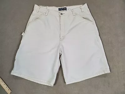 VINTAGE Levis Silvertab Shorts Mens 35 Beige Loose Baggy Wide Relaxed 90s Y2K * • $29.88