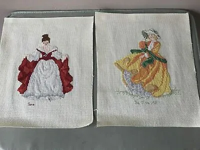 2 X Royal Doulton Completed / Finished Cross Stitch Top O' The Hill & Sara  • £12.99