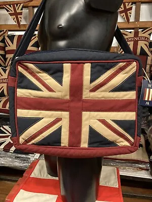 Union Jack Quality Laptop/ Messenger/Man Bag By Woven Magic Tea Dyed • £29.95