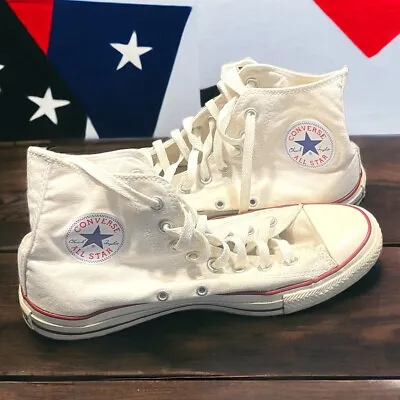 Vintage Converse Chuck Taylor All Star High Size 9  White • $79