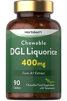 DGL Licorice Root Extract 400mg 90 Count Chewable Tablets  • £10.70