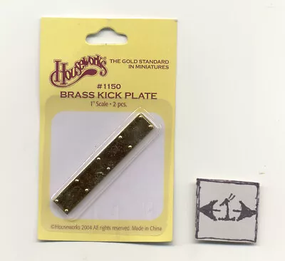 Brass Kick Plate - Dollhouse Miniature Door Hardware 1150 Brass 1/12 Scale 2pc • $3.50