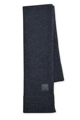 BOSS Hugo Mens Akotaonos 1 Soft Knit Wool Blend Scarf 12  X 72  Dk Grey  8091-10 • $61.50