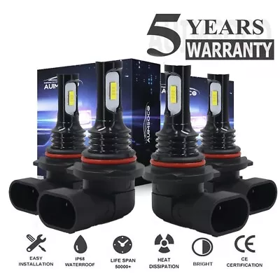 9005 9006 Combo LED Headlight Bulbs High Low Beam Kit 6500K Super White Bright • $24.99