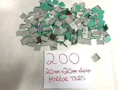 Mirror Tiles X 200 Each 20 Mm X 20 Mm X 4 Mm Ideal Various Crafts /mosaics. • £8.50
