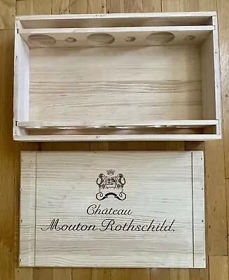 Chateau Mouton Rothschild 2014 Empty 6 Bottle Original Wood Box 21.5 X 13.5 X4.5 • $99.99