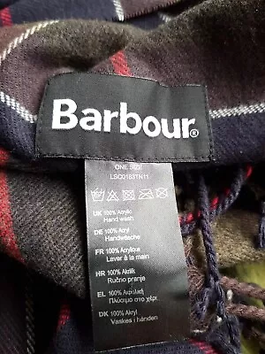 Barbour Classic Tartan Shawl  - Fringed Edge New Without Tags  • £13
