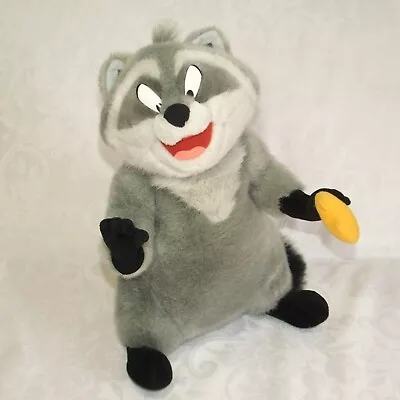 Vtg Disney Pocahontas Meeko Raccoon Yellow Biscuit Plush Head And Arms Move 14  • $19.99