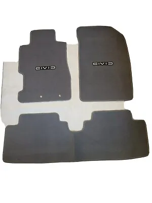 Fit 01-05 HONDA CIVIC Gray Nylon Floor Mats Carpet W/ Emblem H • $56.49
