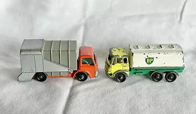 Lot Of 2 Matchbox ~ No 25 Bedford BP Petrol Tanker & No 7 Refuse Truck ~ Lesney • $3.50