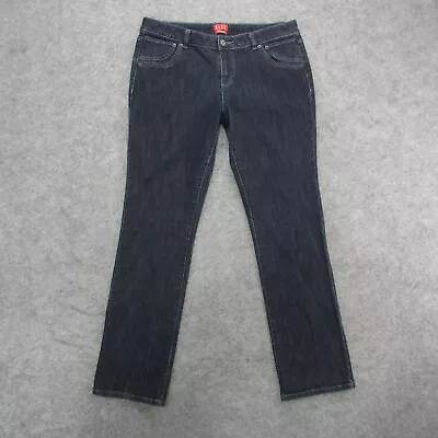 Elle Jeans Women's 12 Blue Dark Wash Straight Leg Jeans • $14.99