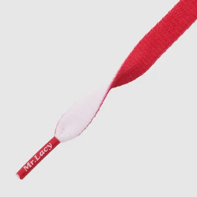 Mr Lacy Clubbies Flat Red / White Pair Of Shoelaces - Different Color Side  • £9.48