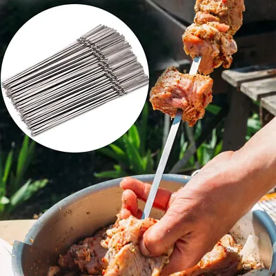 20 Pack X 35cm BBQ Barbecue Metal Skewers Sticks Grill Kebab Outdoor Camping • £6.99