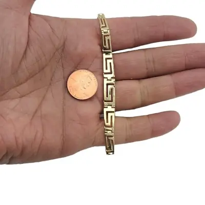 Ladies Versace Pattern Link Bracelet New Real 14K Yellow Gold 7 In Long 8.2 Gr • $1109.90