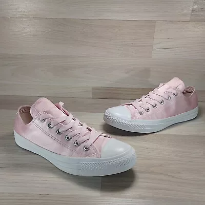 Converse All Star Low Baby Pink Silk Trainers Size Uk 6 Older Girls And Womens • £34.99