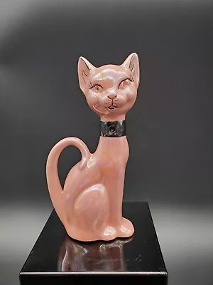 Vintage Siamese Cat Pink Iridescent Lusterware Porcelain • $21