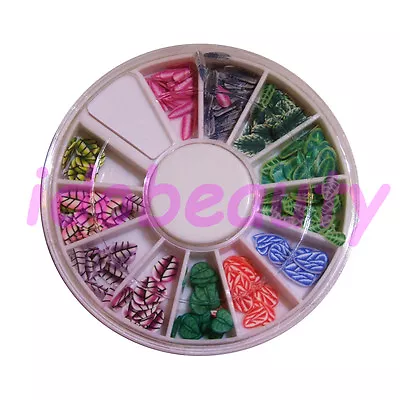 Fimo Leaves Mix Nail Art Deco Design Craft Slice For Nails 6cm Wheel A • £3.79