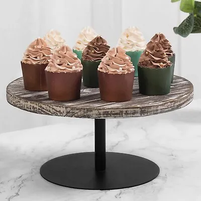 Wood & Black Metal Cake Stand 13 Inch Cupcake Stand For Wedding And Birthday • $29.99