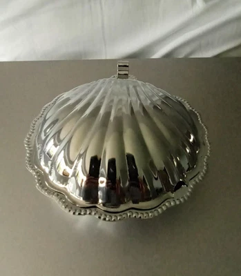 £9.99 • Buy Silver Plate Or Chrome Plate Shell Shaped Butterdish