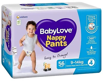 BabyLove Nappy Pants Size 4 (9-14kg) | 112 Pieces (2 X 56 Pack) • $67.85