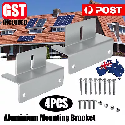 4 Pcs Solar Panel Z-Bracket Mounting Flat Roof Yacht RV Mount Aluminum Alloy Kit • $14.59