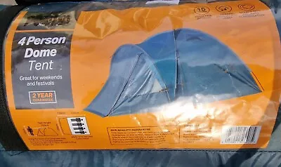 Halfords 4 Person Double Skin Dome Tent  Hiking Backpack Outdoor. Once  Used.  • £47