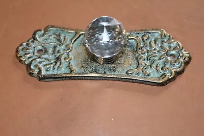 Antique House Cabinet Knob Pulls Crystal Look / Bronze Look Backplate HW-56 • $18.24