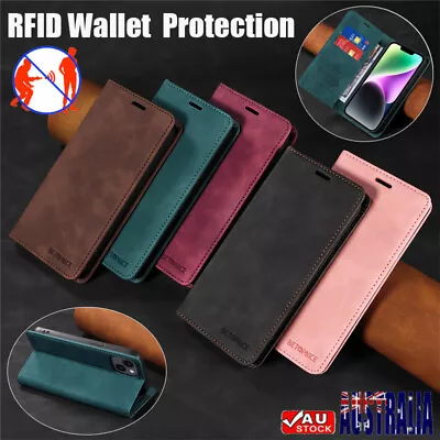 For IPhone 15 14 13 12 11 Pro Max XS 87 Plus Flip Leather Case RFID Wallet Cover • $13.59