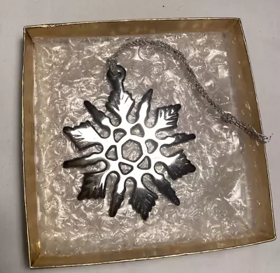 Vintage Silver Plate Snowflake Metal Christmas Ornament 3” • $9.99