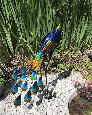 3 Ft Metal Peacock Statue Garden Art Sculpture Bird Patio Yard Lawn Ornament • $68.89