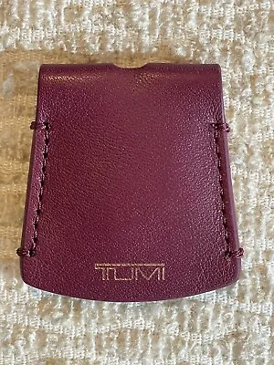 💠TUMI Embossed Leather Keychain Cover (Envelope) Burgundy Cherry Red FREE SHIP • $9.79