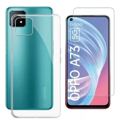 For OPPO A73 CLEAR CASE + TEMPERED GLASS SCREEN PROTECTOR SHOCKPROOF COVER A 73 • $9.69