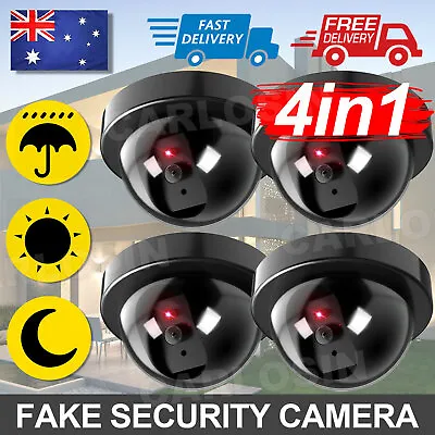 4X Dummy Fake Security Camera Dome CCTV Home Surveillance LED Flashing Imitation • $14.95