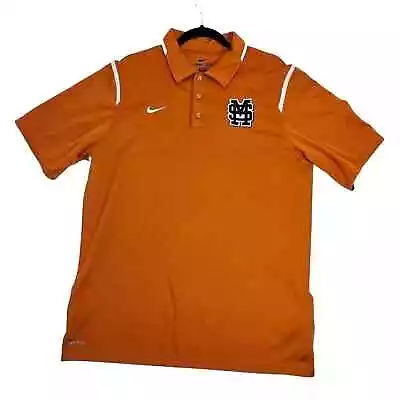 Nike Dri-Fit Mens Large Rust Orange Mississippi State Athletic Polo Shirt • $25